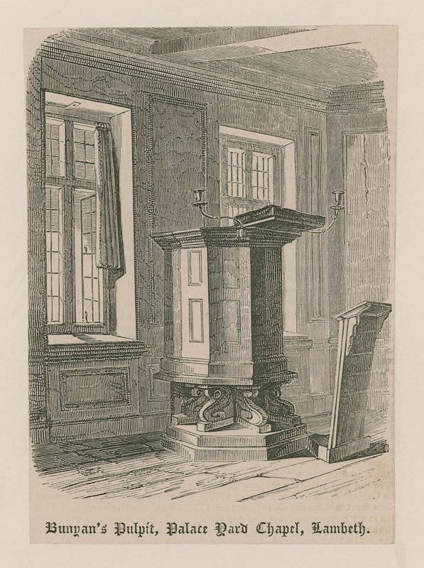 Púlpito de Bunyan, Capilla Palace Yard, Lambeth de English School