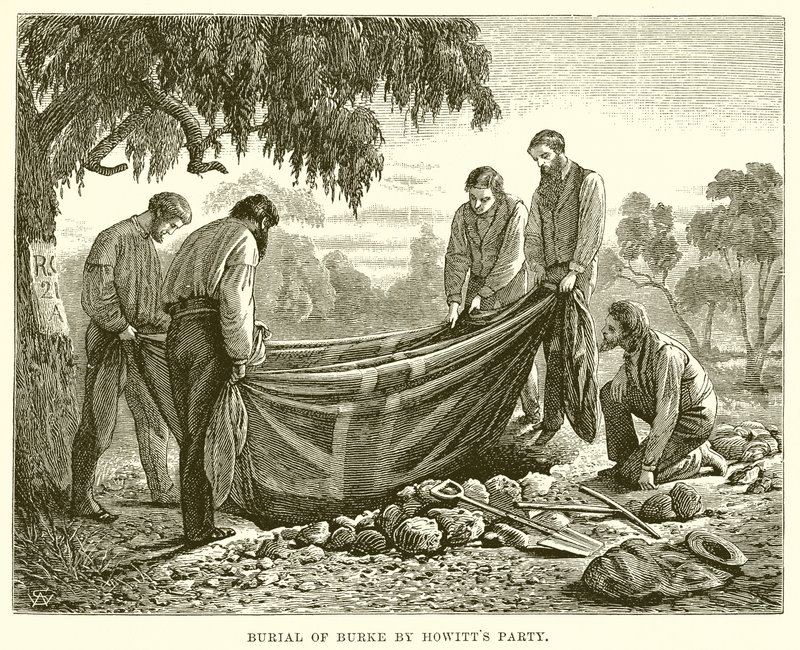 Entierro de Burke por el grupo de Howitt de English School