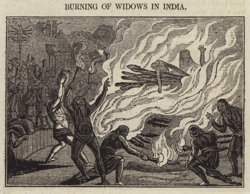 Quema de viudas en India de English School