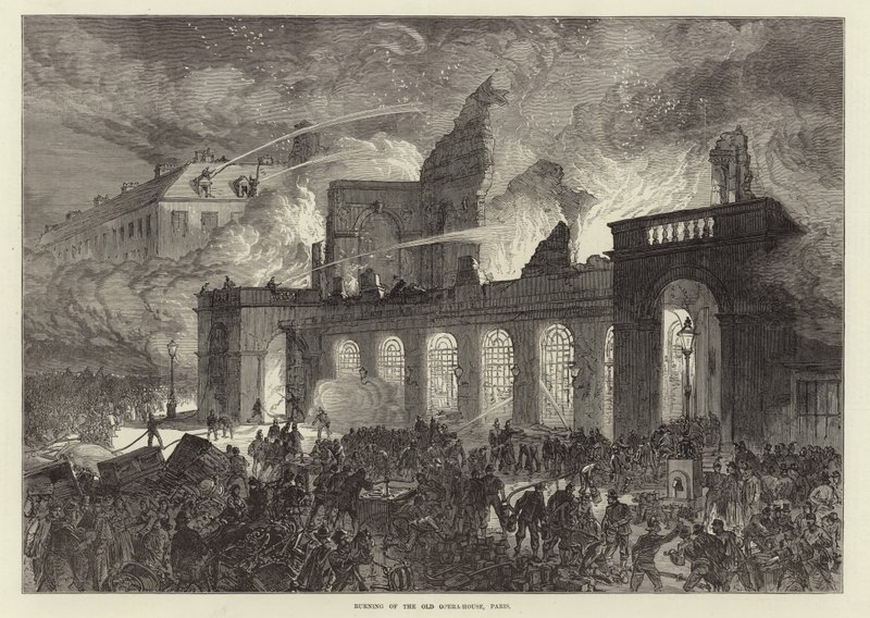 Incendio de la antigua ópera, París de English School