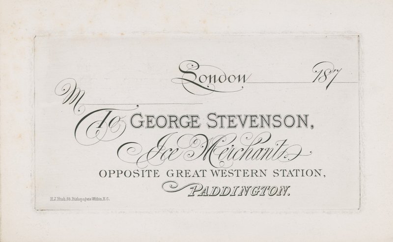 Tarjeta de presentación de George Stevenson de English School