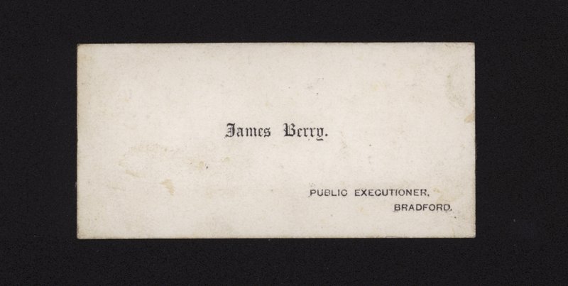 Tarjeta de visita de James Berry, verdugo público de English School