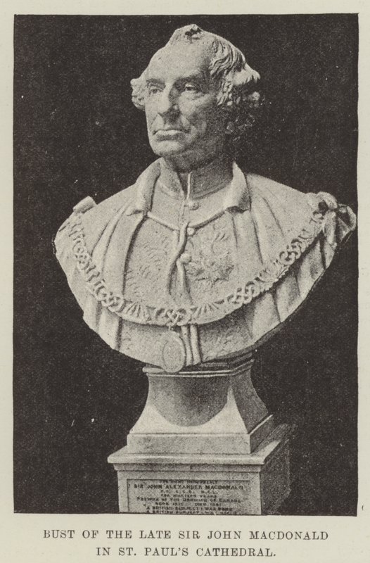 Busto del difunto Sir John Macdonald en la Catedral de St Paul de English School