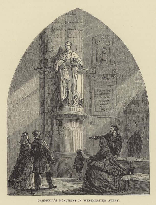 Monumento de Campbell en la Abadía de Westminster (grabado) de English School