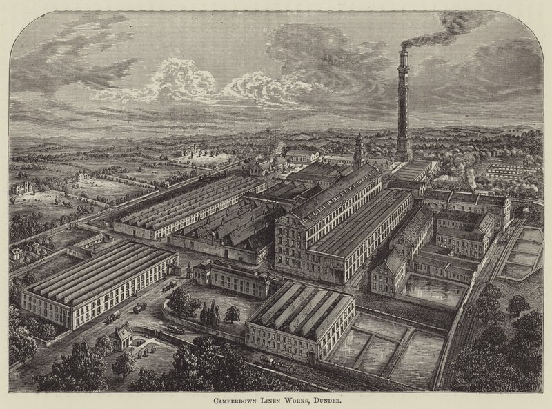 Camperdown Linen Works, Dundee (grabado) de English School