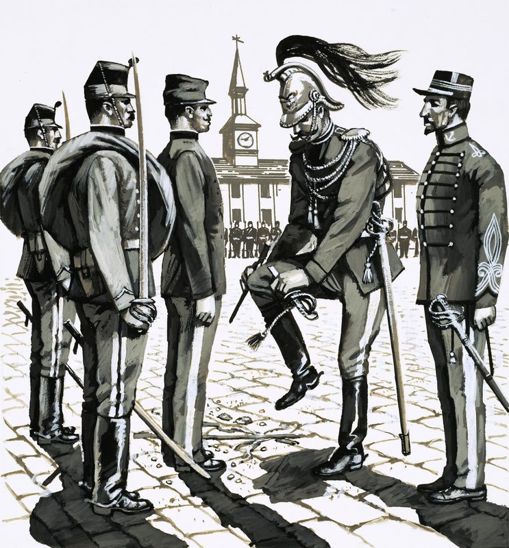 El capitán Dreyfus es marcado como traidor y enviado a la Isla del Diablo de English School