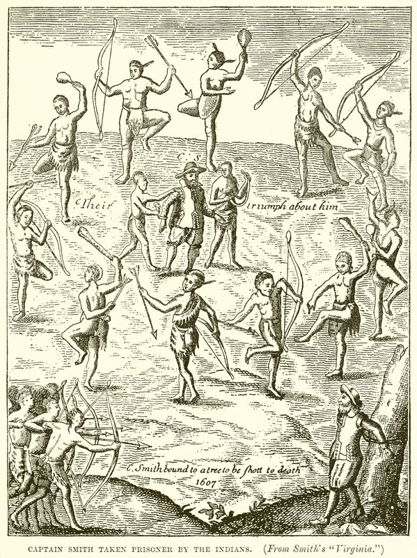 El Capitán Smith prisionero de los indios de English School