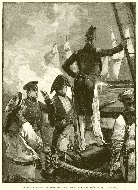 El capitán Walpole interceptando los barcos del duque de Saldanha de English School