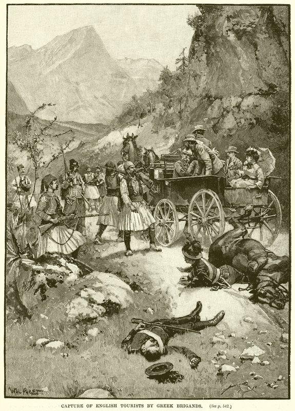 Captura de turistas ingleses por bandidos griegos de English School