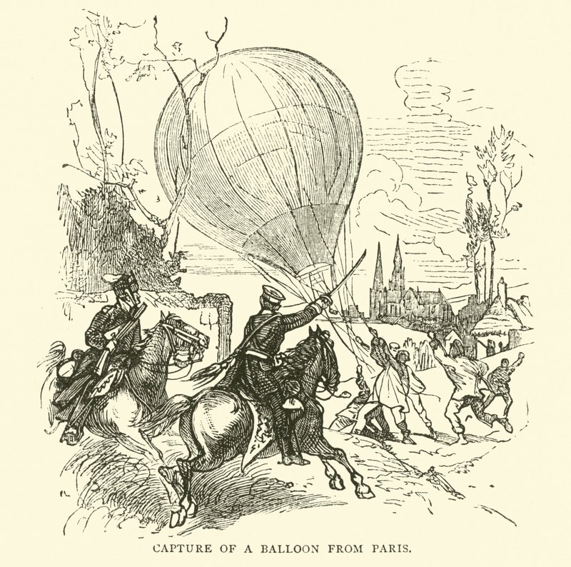 Captura de un globo de París, enero 1871 de English School