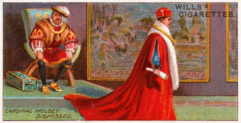 El Cardenal Wolsey siendo despedido por el rey Enrique VIII de English School