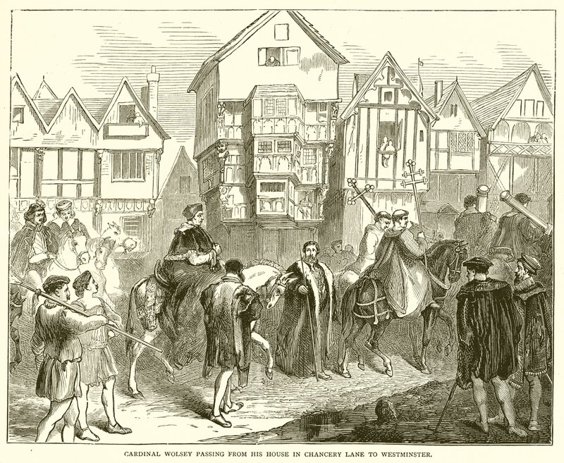 El Cardenal Wolsey pasando de su Casa en Chancery Lane a Westminster de English School