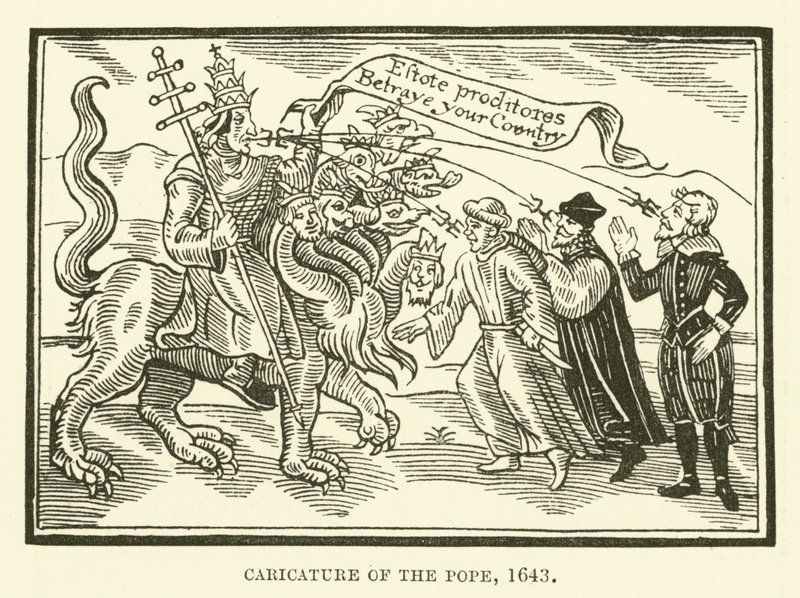 Caricatura del papa de English School