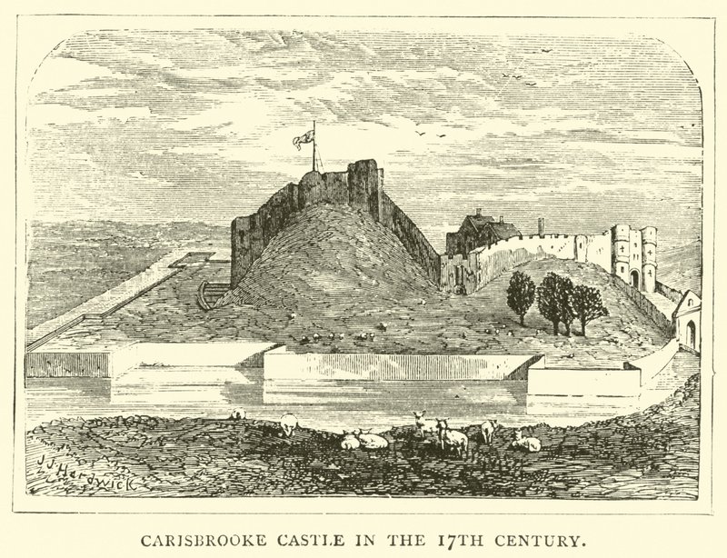 Castillo de Carisbrooke en el siglo XVII de English School