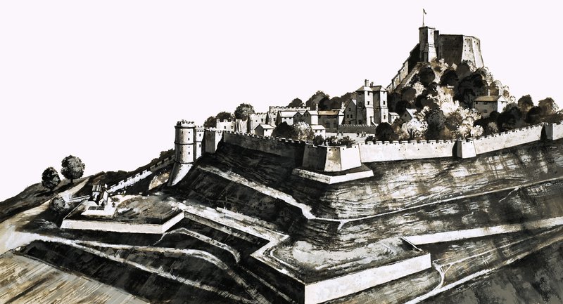 Castillo de Carisbrooke en la Isla de Wight de English School