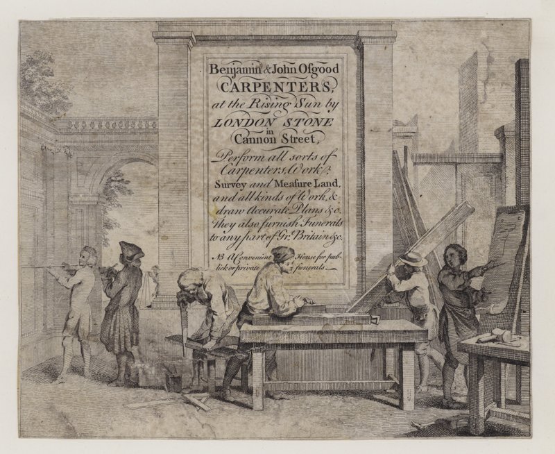 Carpinteros, Benjamin y John Osgood, tarjeta comercial de English School