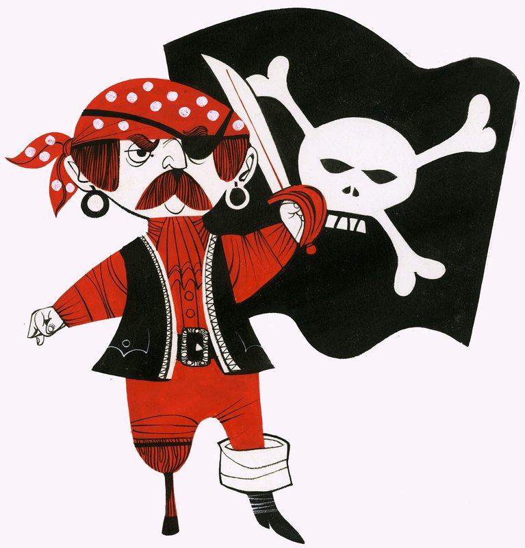 Pirata de dibujos animados de English School