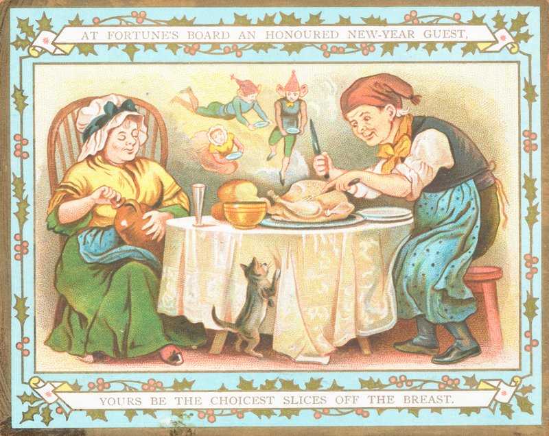 Cortando el pavo, Tarjeta de Año Nuevo de English School