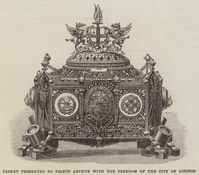 Cofre presentado al Príncipe Arturo con la Libertad de la Ciudad de Londres de English School