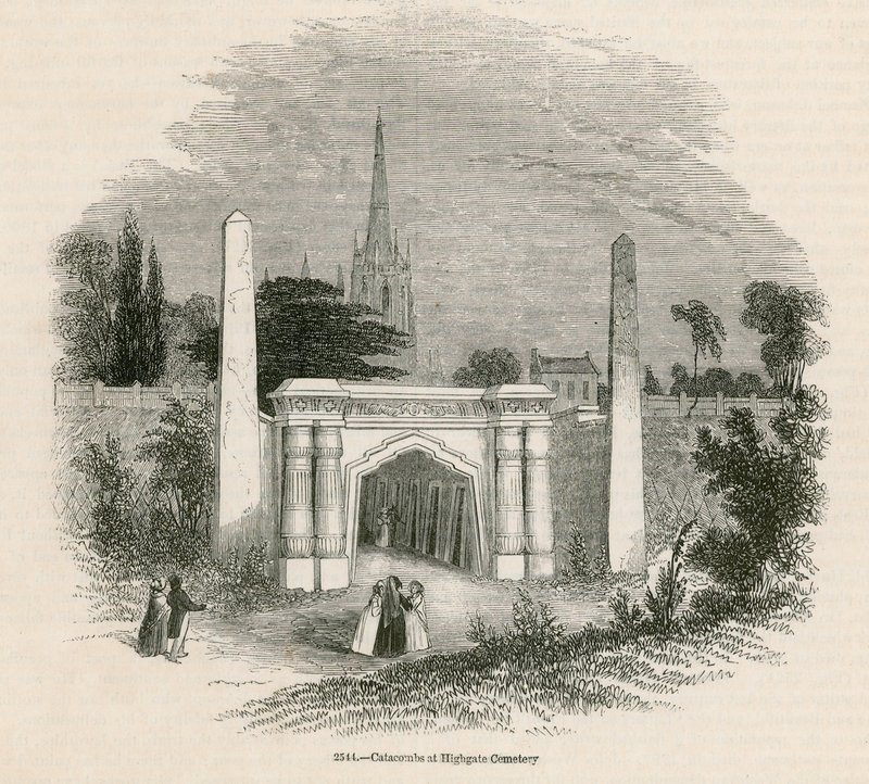 Catacumbas del Cementerio de Highgate, Londres de English School
