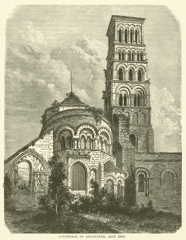 Catedral de Angulema, extremo este (grabado) de English School