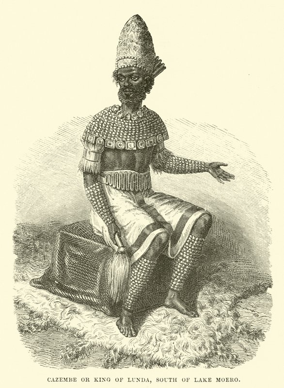 Cazembe o rey de Lunda, al sur del lago Moero de English School