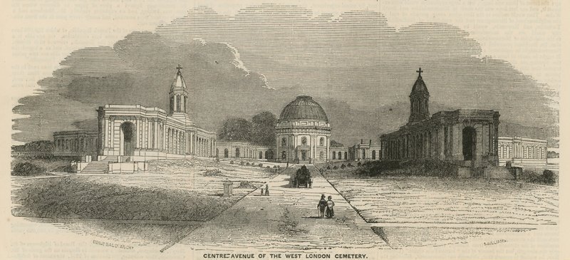 Avenida central del Cementerio del Oeste de Londres de English School