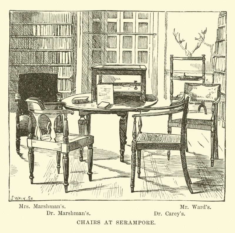 Sillas en Serampore de English School