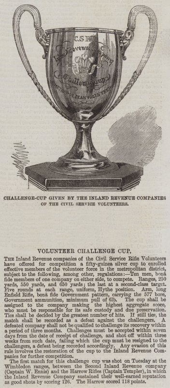 Copa de desafío dada por las Compañías de Ingresos Internos de los Voluntarios del Servicio Civil de English School
