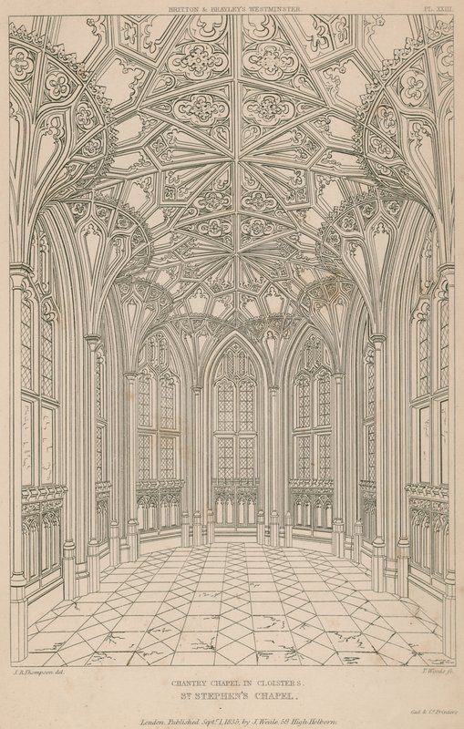 Capilla de la Capilla Mayor en los Claustros, Capilla de San Esteban, Palacio de Westminster de English School