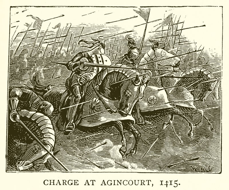 Carga en Agincourt, 1415 de English School