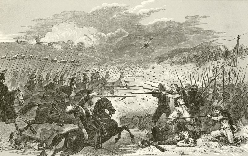 Carga de lanceros prusianos en Weissenburg de English School