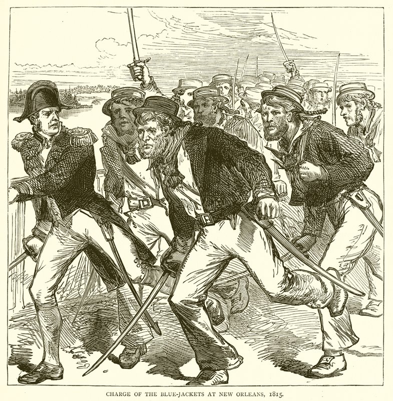 Carga de los Marineros en Nueva Orleans, 1815 de English School