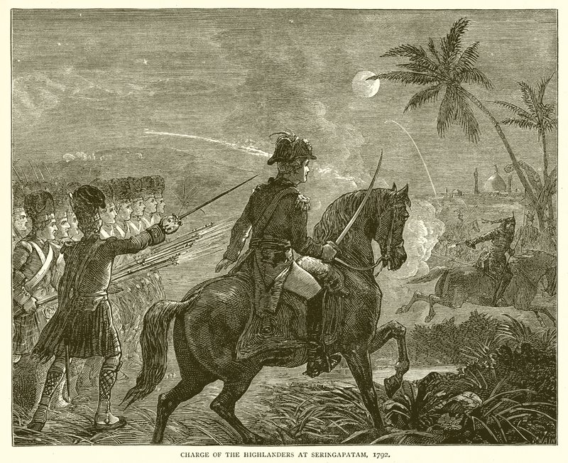 Carga de los montañeses en Seringapatam, 1792 de English School