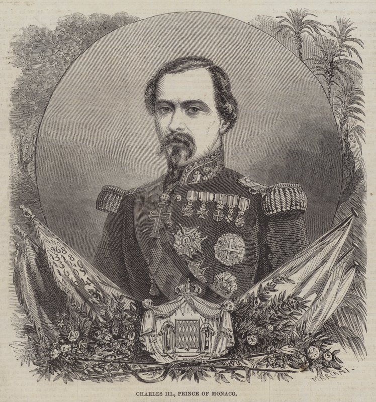 Carlos III, Príncipe de Mónaco (grabado) de English School