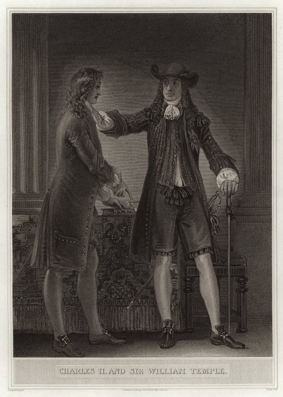 Carlos II y Sir William Temple de English School