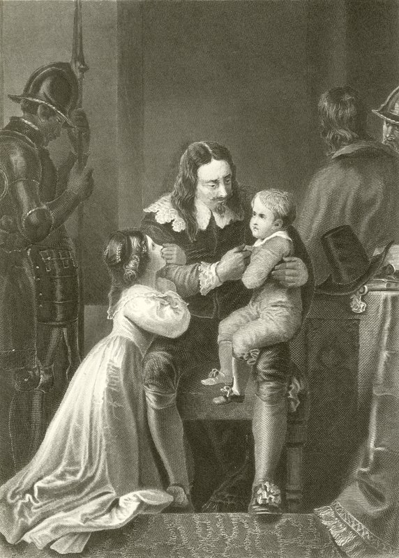 Carlos I despidiéndose de sus hijos de English School