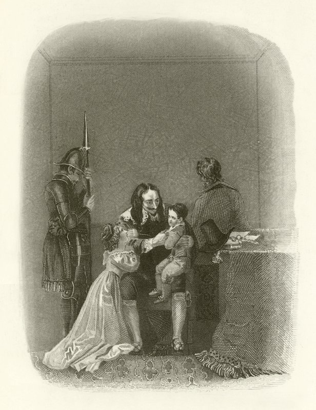 Carlos I despidiéndose de sus hijos de English School