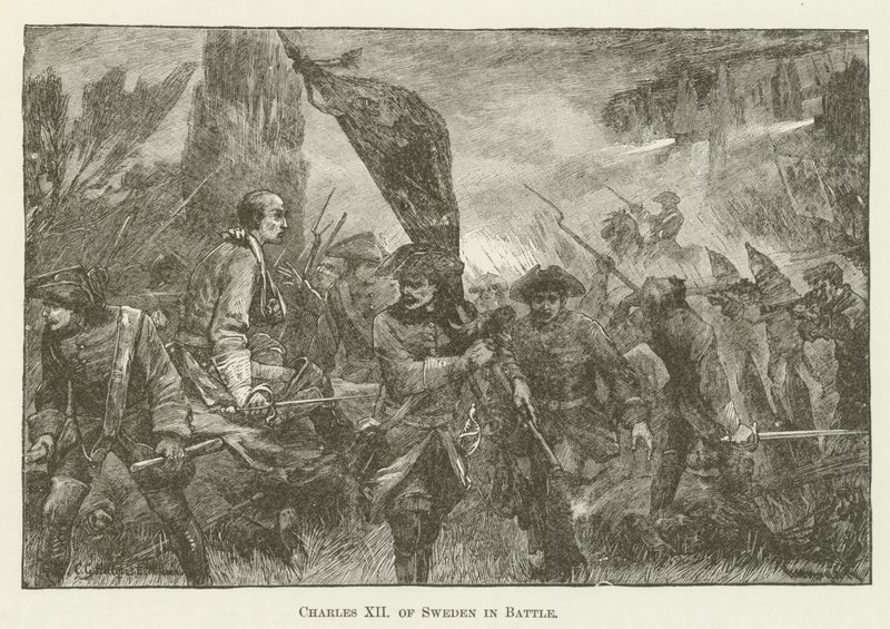 Carlos XII de Suecia en batalla de English School