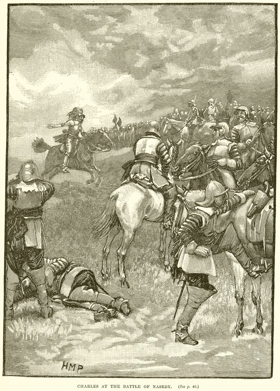 Carlos en la Batalla de Naseby de English School