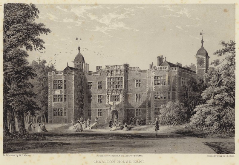 Casa Charlton, Kent (grabado) de English School