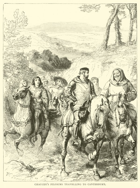 Los peregrinos de Chaucer viajando a Canterbury de English School