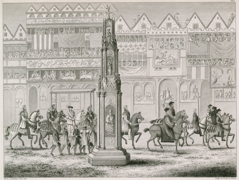 Cheapside Cross, como apareció en el año 1547 de English School