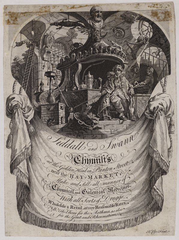 Químicos y farmacéuticos, Siddall y Swan, tarjeta comercial de English School