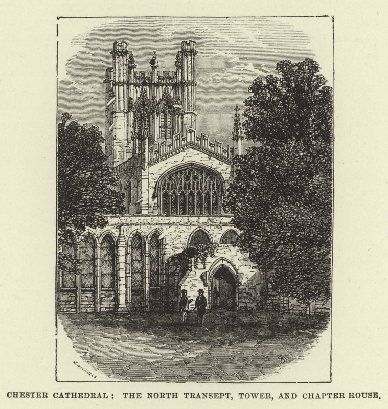 Catedral de Chester, el Transepto Norte, Torre y Sala Capitular de English School