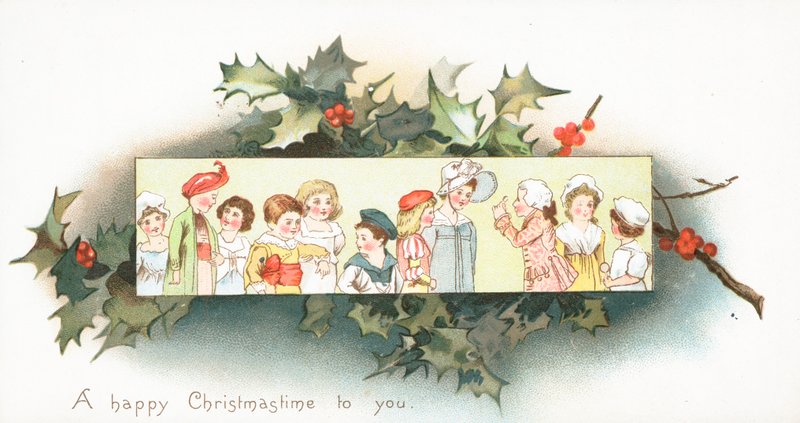 Niños haciendo fila, Tarjeta de Navidad de English School