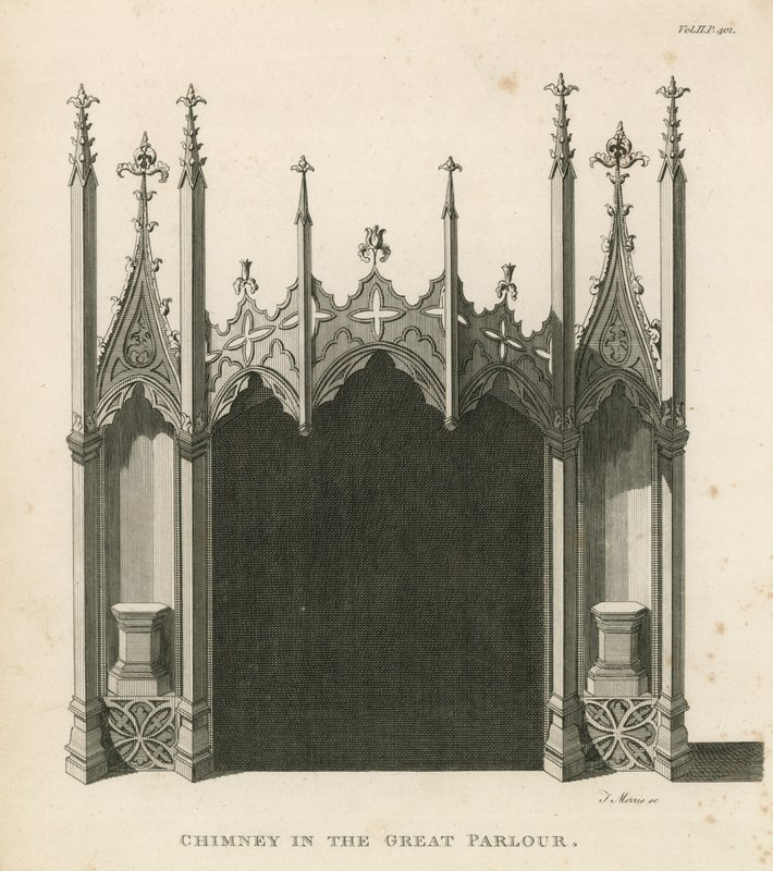 Chimenea en el Gran Salón, Strawberry Hill, Londres de English School