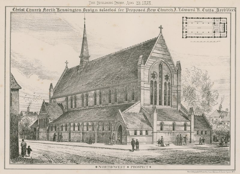 Iglesia de Cristo, North Kensington: diseño seleccionado para la nueva iglesia propuesta de English School