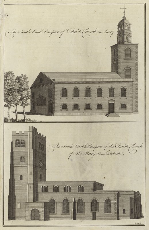 Iglesia de Cristo, Surrey y la Iglesia Parroquial de Santa María en Lambeth de English School