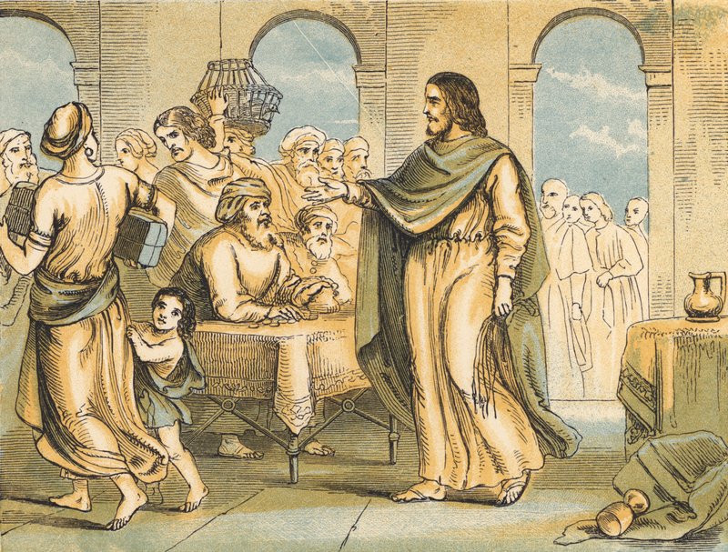 Cristo limpiando el Templo de English School